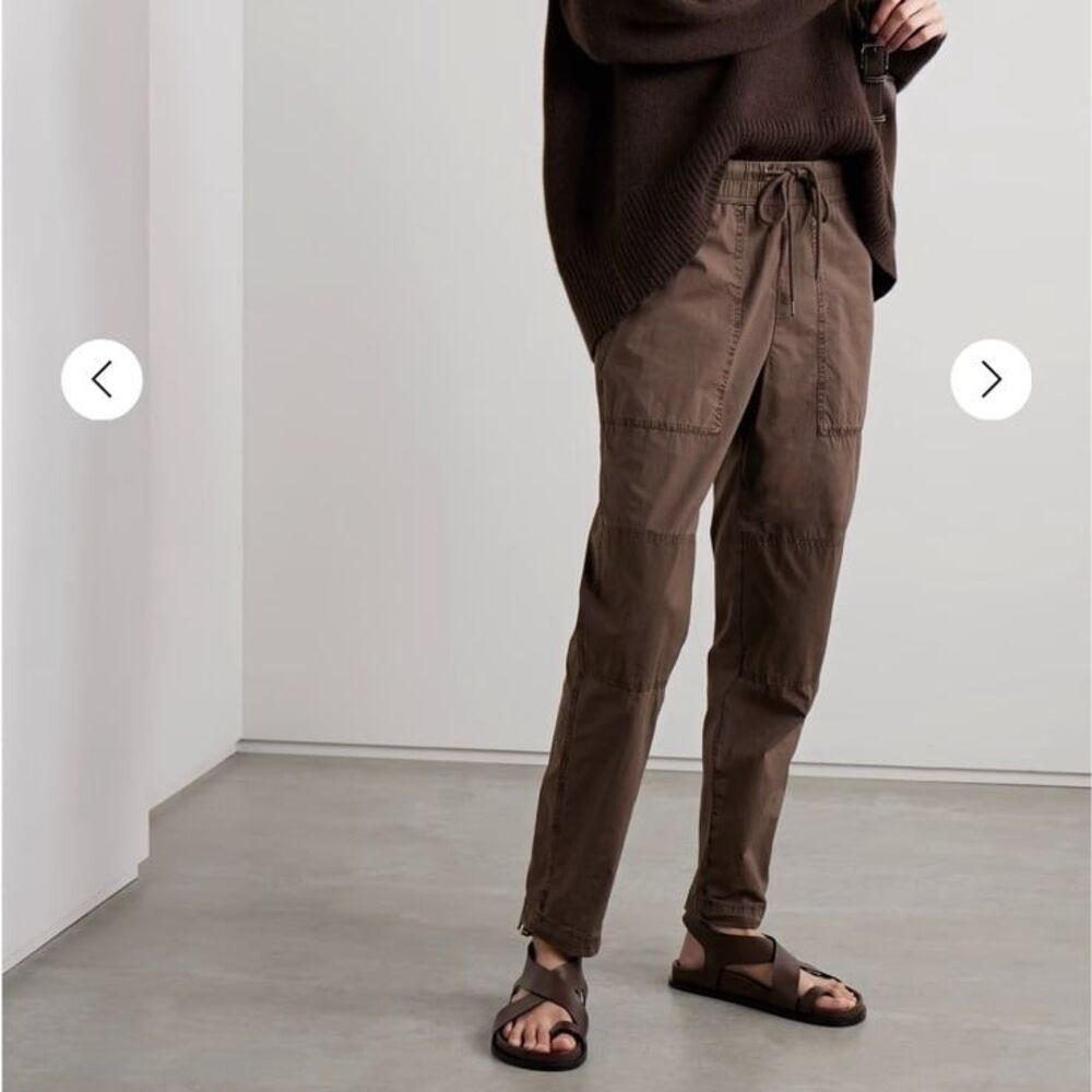 James Perse Paneled Cotton-Blend Poplin & Canvas Tapered Pants Size 3 or Large